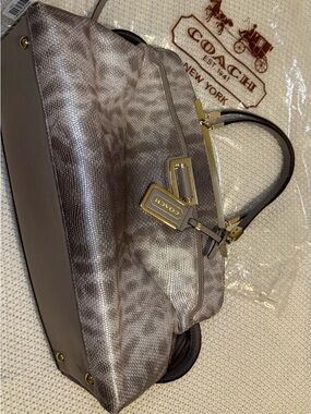 Coach Kristin Embossed Leather Turnlock Satchel (Style 30287)